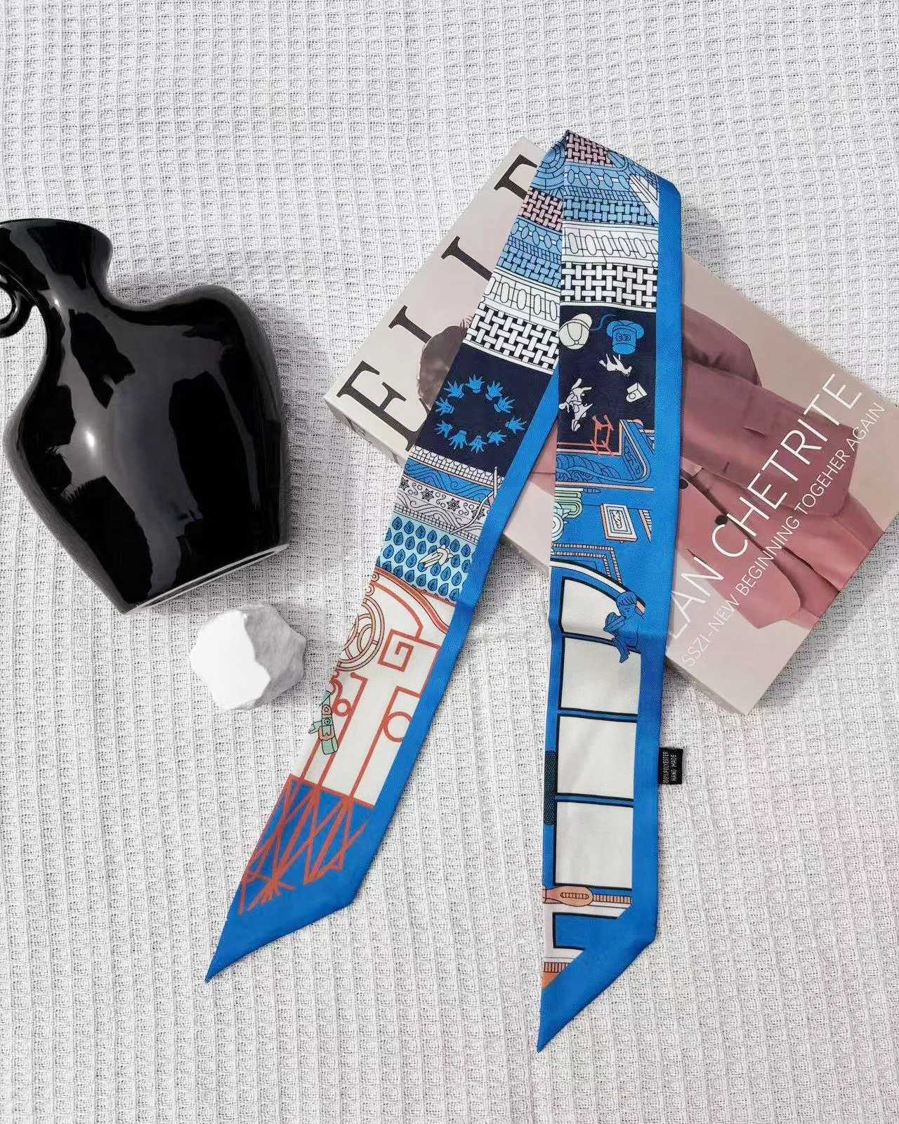 Summer Scarf 2024 Luxury Brand Design Women Skinny Bag Scarves Hair Band Neck Silk Scarf For Ladies Foulard Headbandd HeadbandW251029