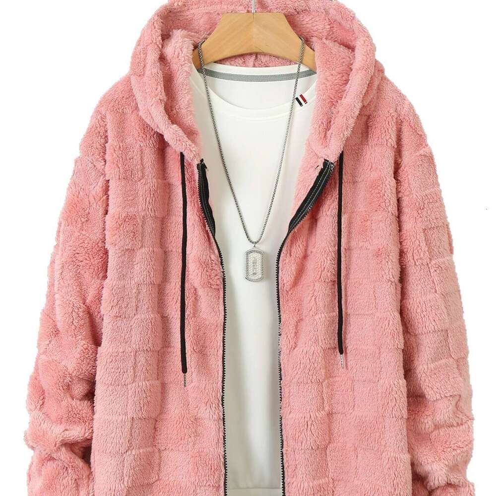 Winter Men's New Thickened Fleece Hooded Sweatshirt Trendy Casual Top Couple Zipper Jacket