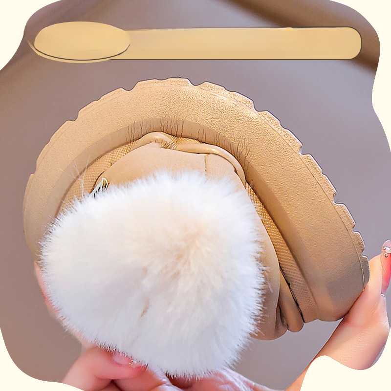 New Children's Cotton Shoes for Winter Boys and Girls Indoor and Outdoor Wearing Closed Heel Cotton Shoes with Wool Lining for Warmth and Fluffy 