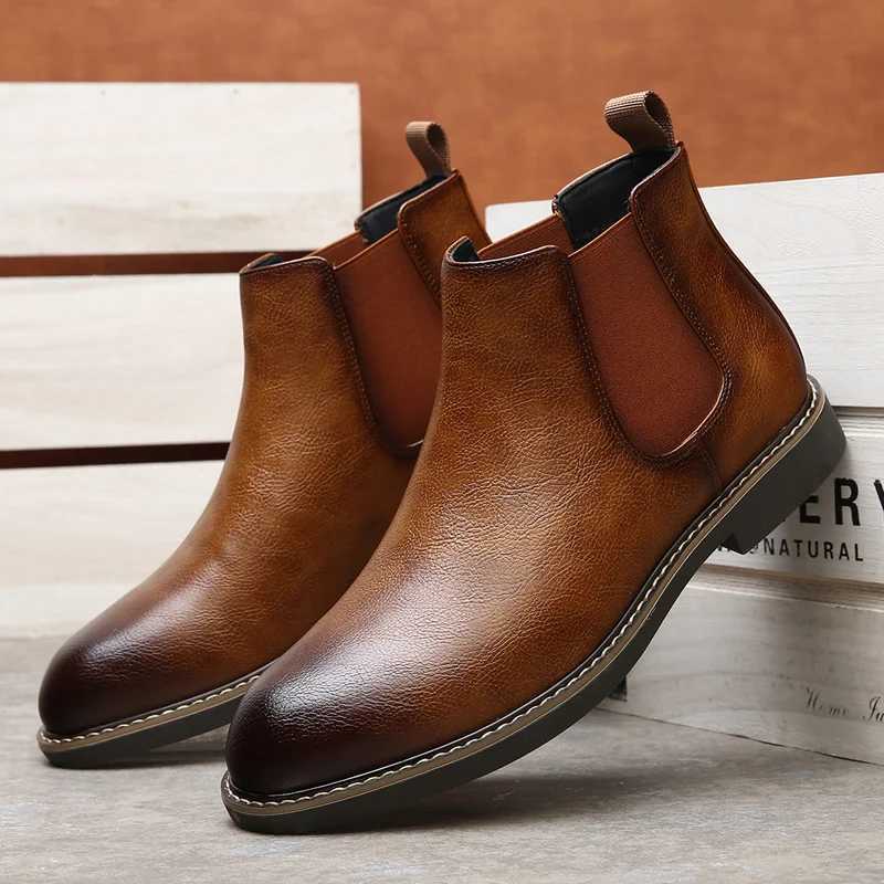 Mens Chelsea Boots Retro Style Comfortable Fashionable Mens Boots Pointed Toe MidCalf Chelsea Boots Z251029