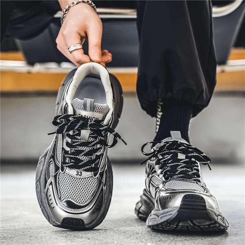 2025 Summer Mesh Thick-Soled Dad Fashion Trend Versatile Sneakers Trendy Brand Casual Youth Men's Shoes