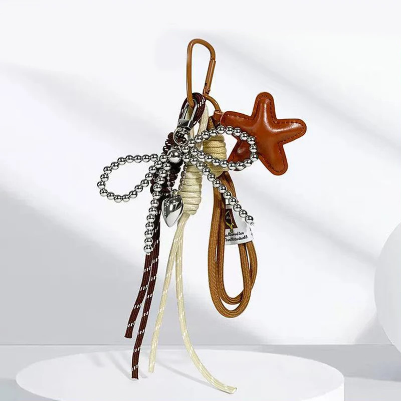 Trendy Bag Hanging Charm Bowknot Star Key Ring Versatile Keychain Pendant Exquisite Backpack Decoration Accessories Gifts 251030