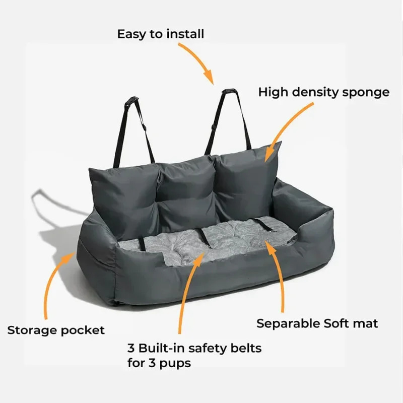 2024 Upgraded Thickened Cotton Large Dog Travel Dog Car Seat Cover Folding Hammock Pet Bag for Cats and Dogs 251029