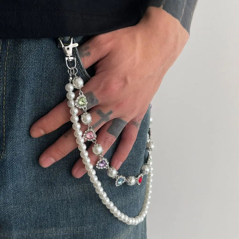 Cool Tassel Pearl Waist Chain Gothic Beads Tassel Jeans Chain Harajuku Bag Chain Punk Belt Chain Female 251021