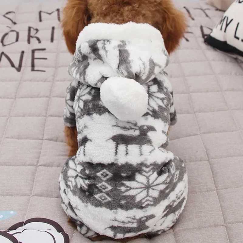 Dog Winter Clothes for Small Dogs Keep Warm Dog Clothes Pet Christmas Clothing Elk Print Dog Clothes Coral Velvet Four Colors C251030