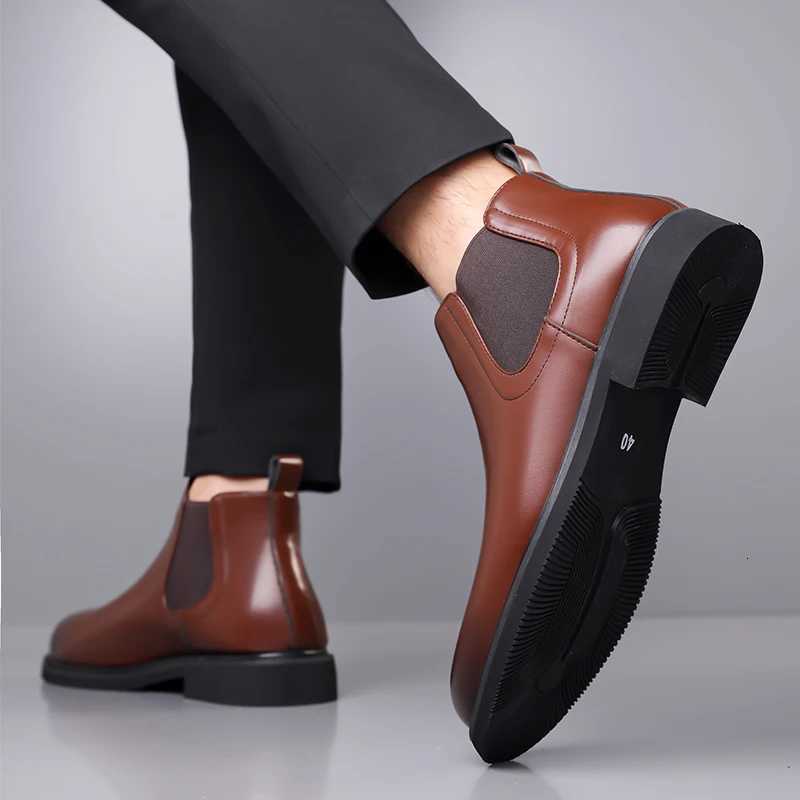 2025 Autumn Business Casual leather mens Comfortable and fashionable Chelsea ankle boots Z251029