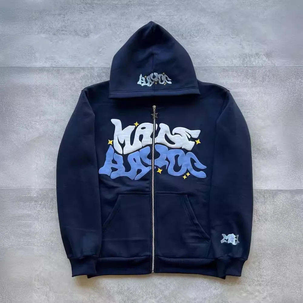 American Retro Star and Letter Printed Zipper Hoodies Women and Men Y2K Spring Autumn Section Lazy Fashion Cardigan Jacket 251030