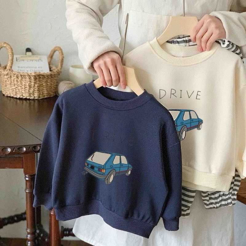Boutique Childrens Wear Solid Color Long Sleeve Hoodie Autumn Kids Clothing Loose Casual Crewneck Sweatshirts Boys ClothesT251030