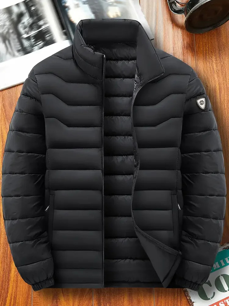 Men Puffer Jacket Thick Warm Winter Jackets Man Parka Casual Fashion Outwear Cotton Padded Coats Stand Colar Mens Clothing Top 251028