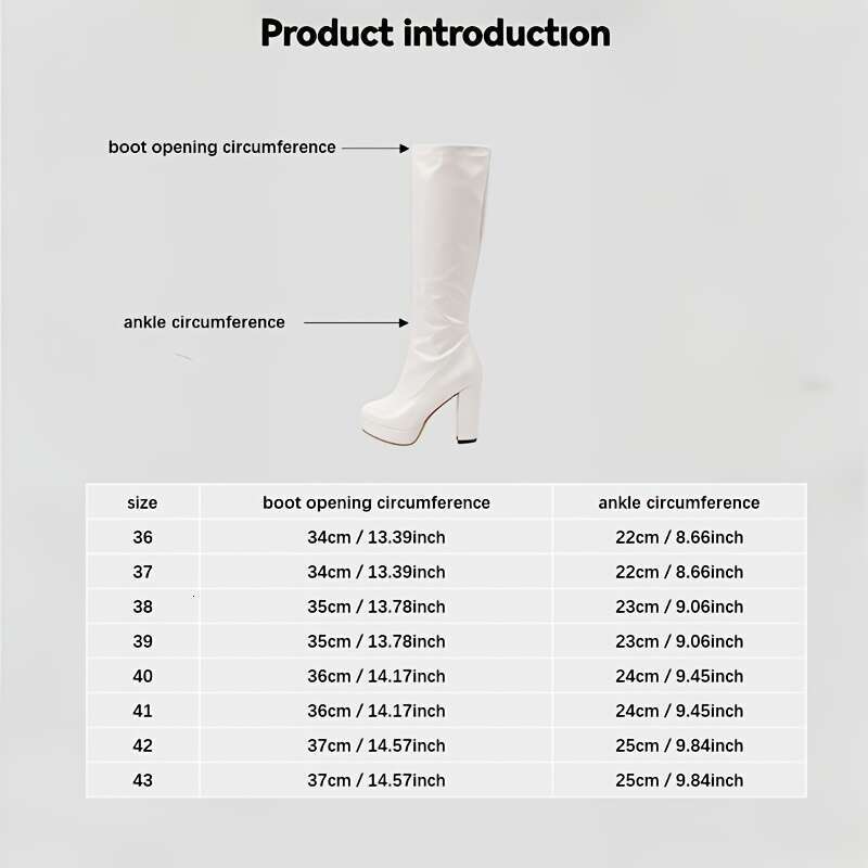2025 Women's Exquisite White Patent Synthetic Cover Mid-Calf Boots With Block Heels. A Classic, Versatile, Trendy And Eye-Catching Fashion Item