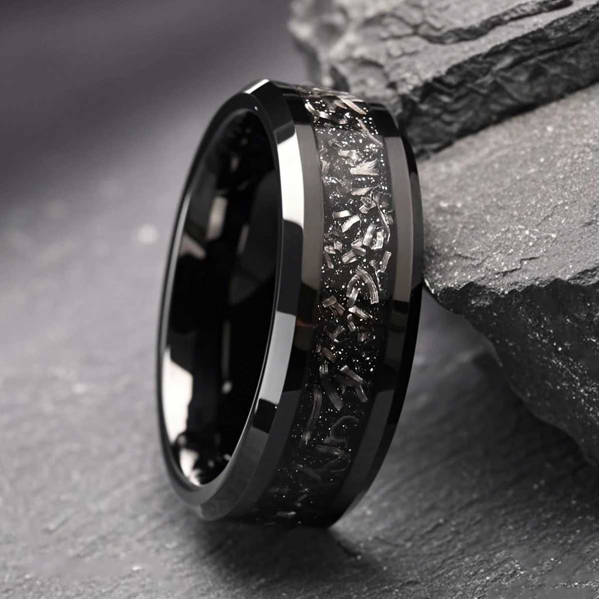 tungsten carbide ring for man anillos bague homme pareja de compromiso fashion jewelry wedding bands Meteorite engagement ringsW251030