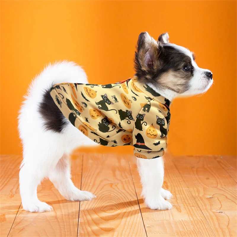 Pet Cat Clothes Halloween Costume Two Legged Kitten Puppy Vest For Small Dogs Cats Hoodies Funny Pumpkin Print Yorkshire Apparel C251030