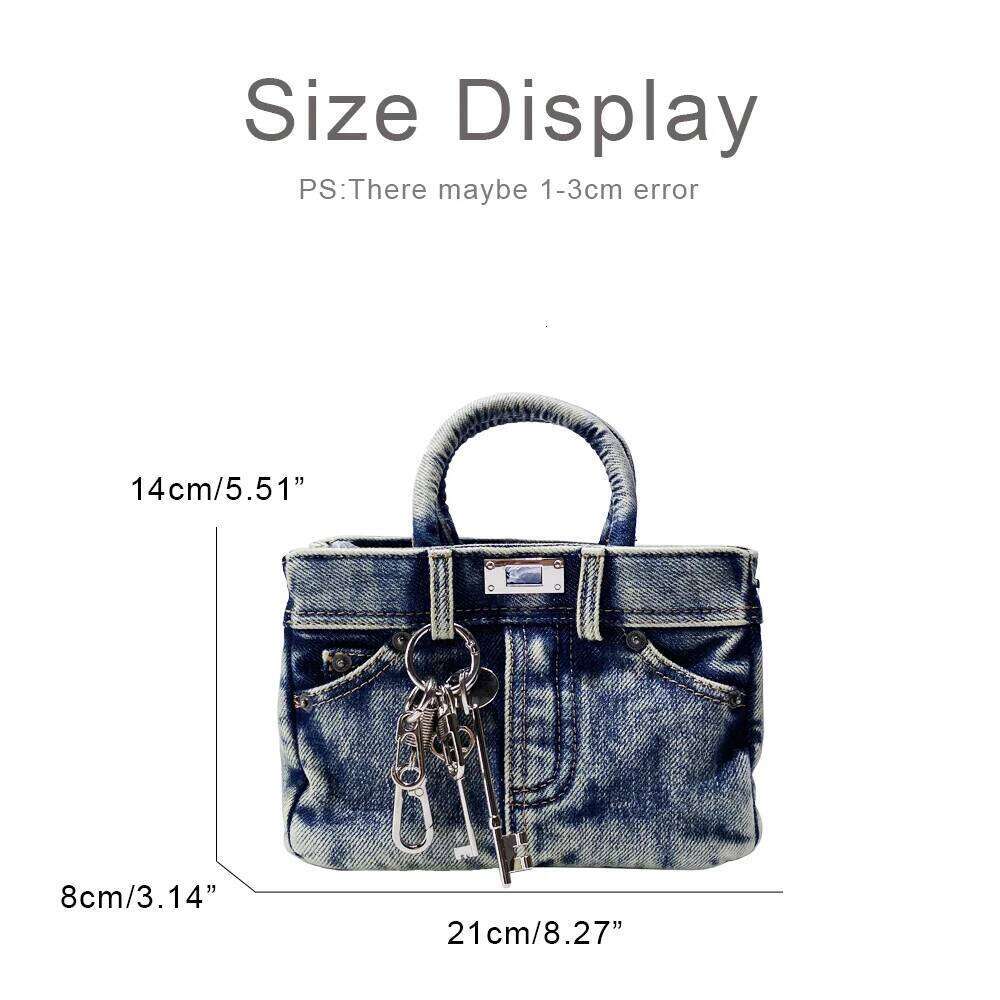 Denim Bags For Women Designer Handbags Purses 2025 New In Vintage Washing Process Sequined Lock Top Handle Cloth Shoulder