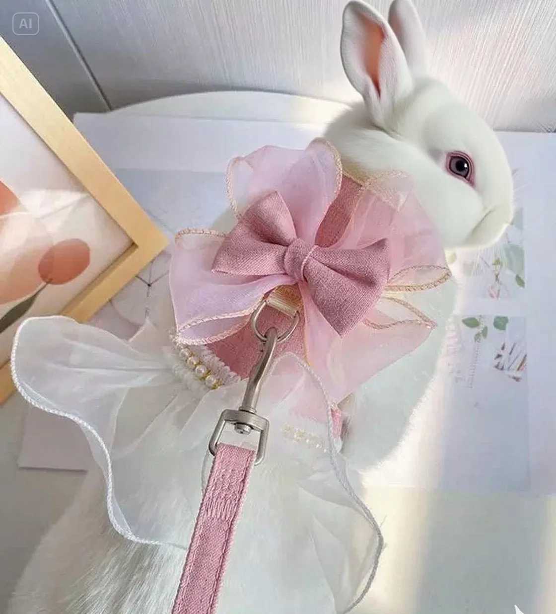 Cute Bowknot Pet Harness Leash Princess Cat Dress Costumes Nylon Kittten Dress Puppy Harness For Rabbit Teddy Cats Clothes J251129