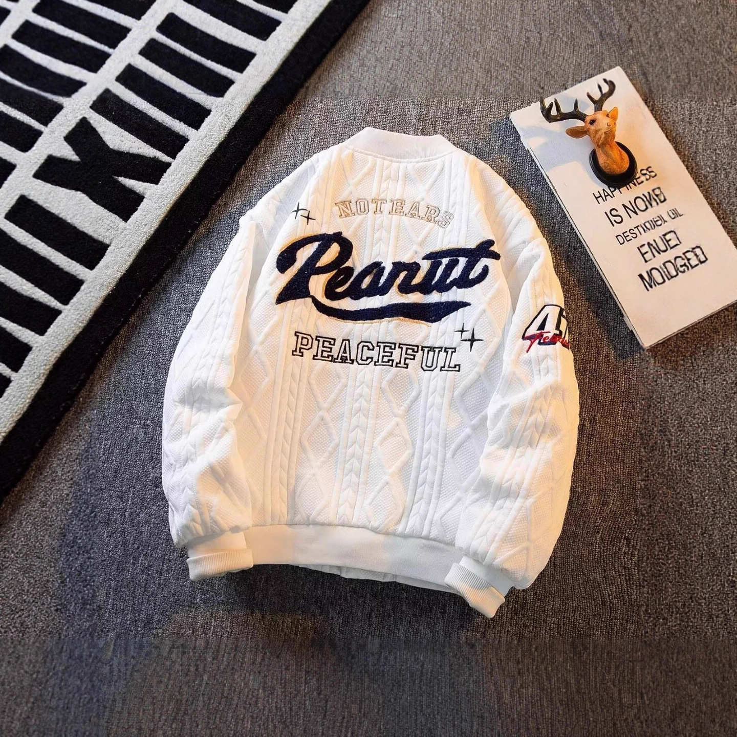 Original Towel Embroidery Designer Coat Baseball Jacket Double Layer Coat Men's Autumn Winter Trendy Brand Ins Loose Casual Men's Jacket Top