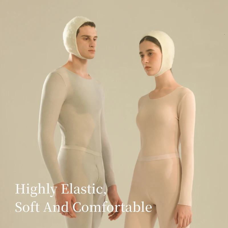 SUJIIN Thermal Underwear Set for Women Men Winter Crew Neck Thermals Tops Couple Long Johns AntiStatic Set Woman 2 Pieces 251030