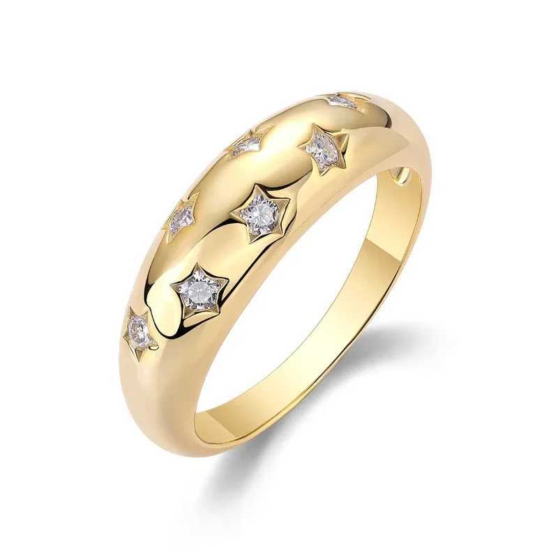 S925 Silver Gold Plated Ring Moissanite Ladies Wedding Engagement Fine JewelryW251030