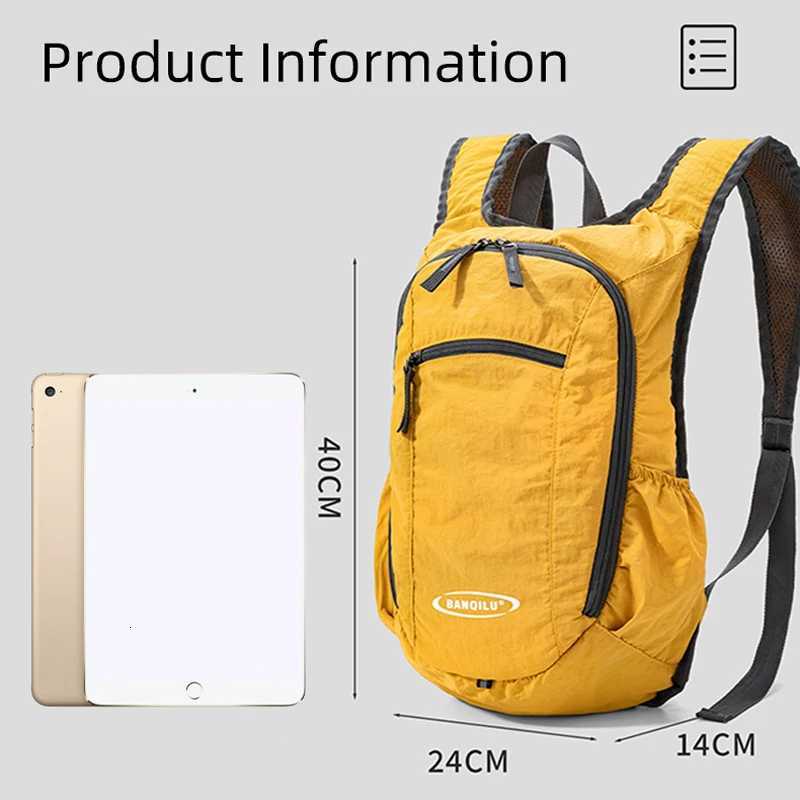 Lightweight Foldable Climbing Backpack Sports Gym Hiking Rucksack Outdoor Camping Cycling Bag Mens Travel Portable Shoulder Bag H251029