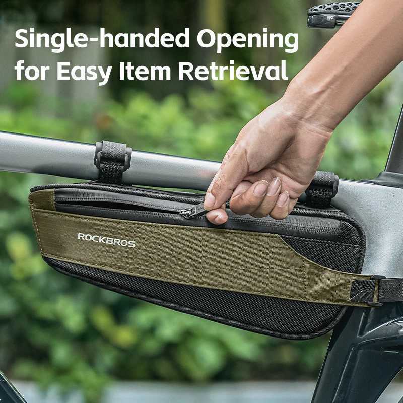 ROCKBROS Bike Bag Portable Bike Top Tube Frame Bag Nylon MTB Road Phone Tool Bag Reflective Ultralight Bicycle Pannier Accessory H251029