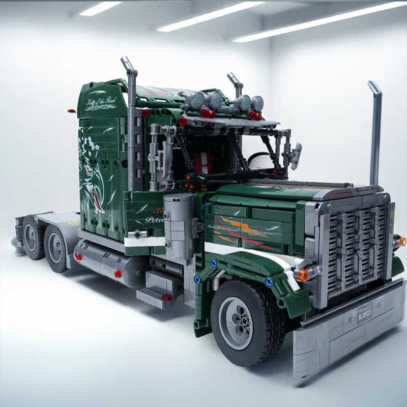 2105pcs Green American Truck Building Blocks Set Challenging Assembly Toy for Adults Perfect for Home Decor CollectorsXJ251030