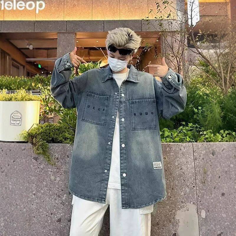 American High Street Denim Men's Jacket 2025 Spring And Autumn New High-end Niche Turn-down Designer Coat Collar Casual Jacket