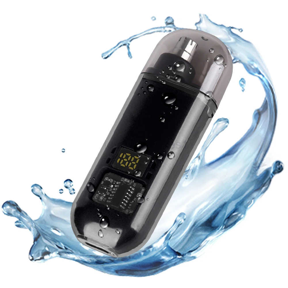 Portable Nose Hair Trimmer Ear Nose Hair Trimmer Clipper Digital DisplayBlack Z251030