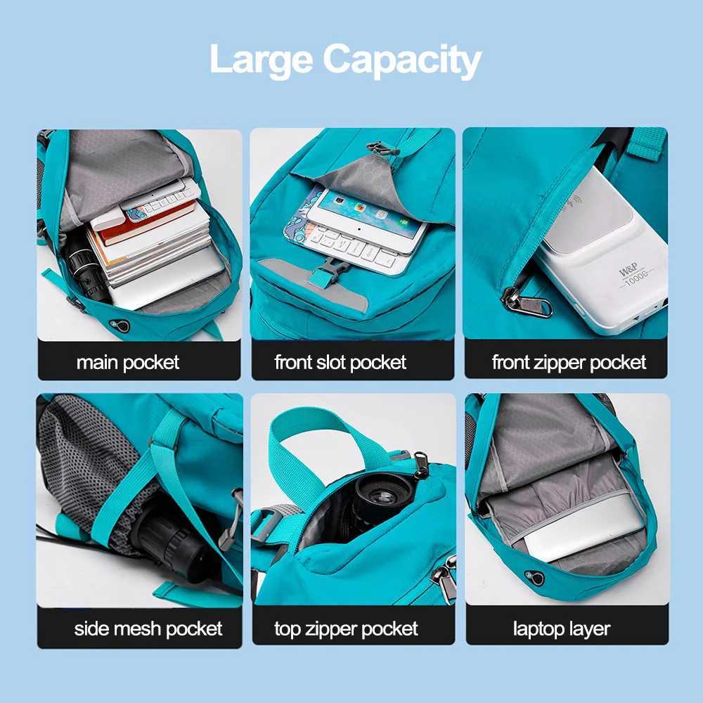 40L Hiking Camping Backpack Travel Rucksack with Rain Cover Outdoor Climbing Knapsack Large Luggage Weekend Sport Schoolbag Men H251029