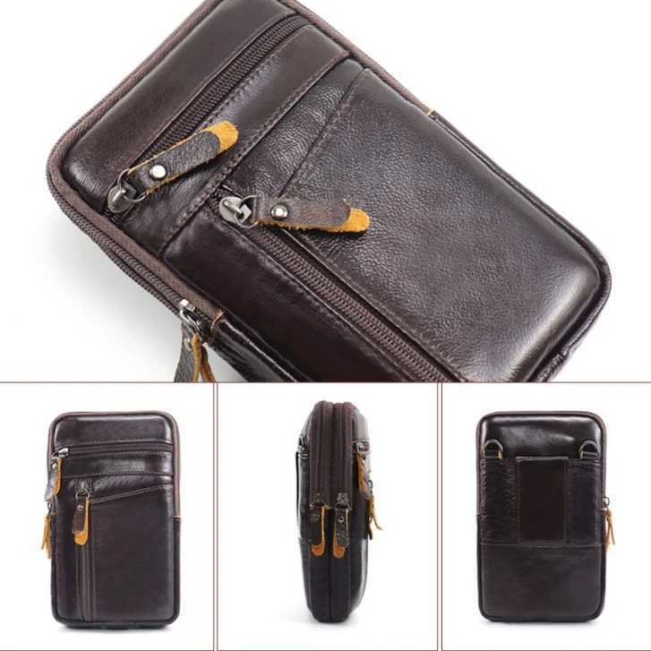 New Mens Genuine Leather Waist Packs Bag Phe Pouch Bags Men Handbag Bag Small Ch Shoder Belt Bag Crossbody Leather Bags Y251011