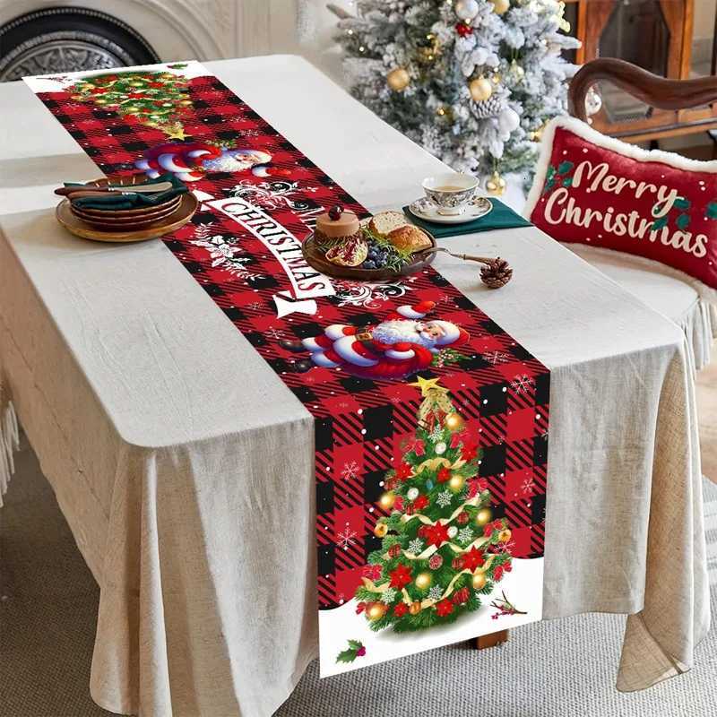 Christmas Table Runner Christmas Party Decoration 2025 Xmas Santa Claus Snowman Table Runner Navidad Natal New Year Gift 2026 C251030