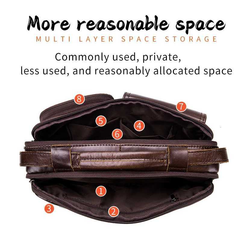 BLCAPTAIN New Genuine Leather Men Crossbody Bag M Briefcase Messenger Bag Casual Business Briefcase Style Men Shoder Bag Y251011