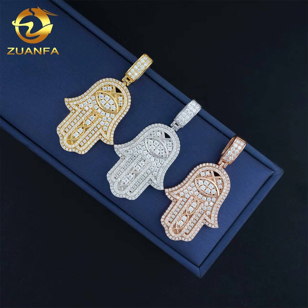 Custom D Color VVS Moissanite Diamond Pendant Fine Hip Hop Jewelry in Sterling Silver 925 Iced Pendants Charms