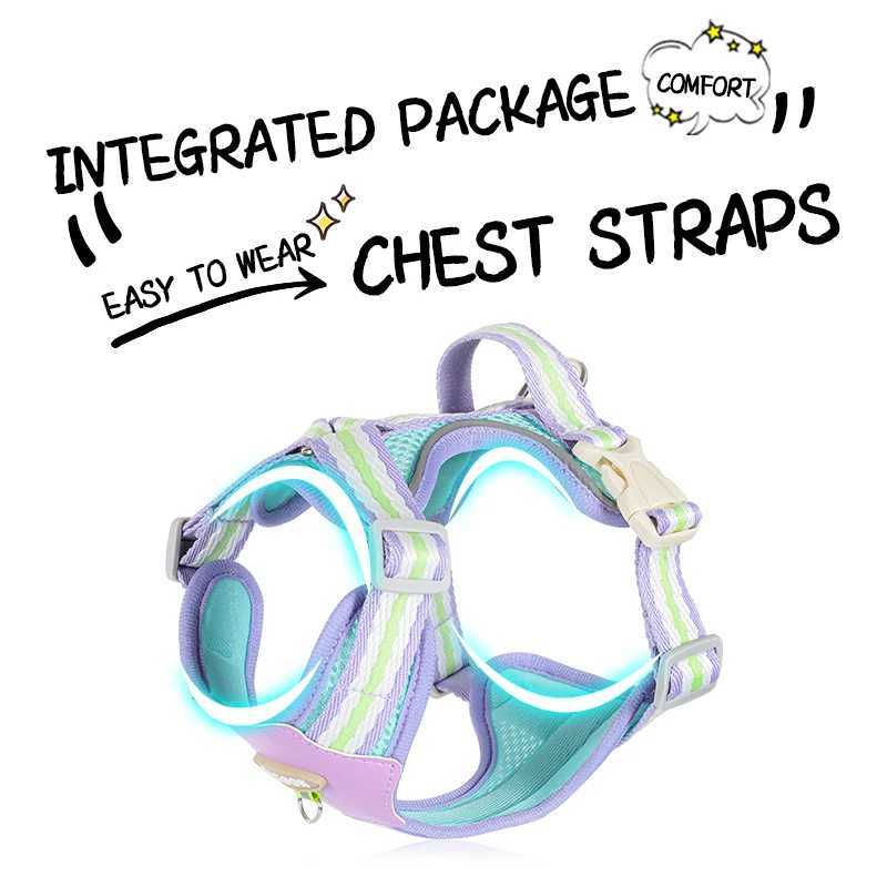 Small Dog Harness NoPull Adjustable Vest Reflective Breathable Lightweight Pet Chest Harness Comfort for PuppiesDaily Walks T J251129