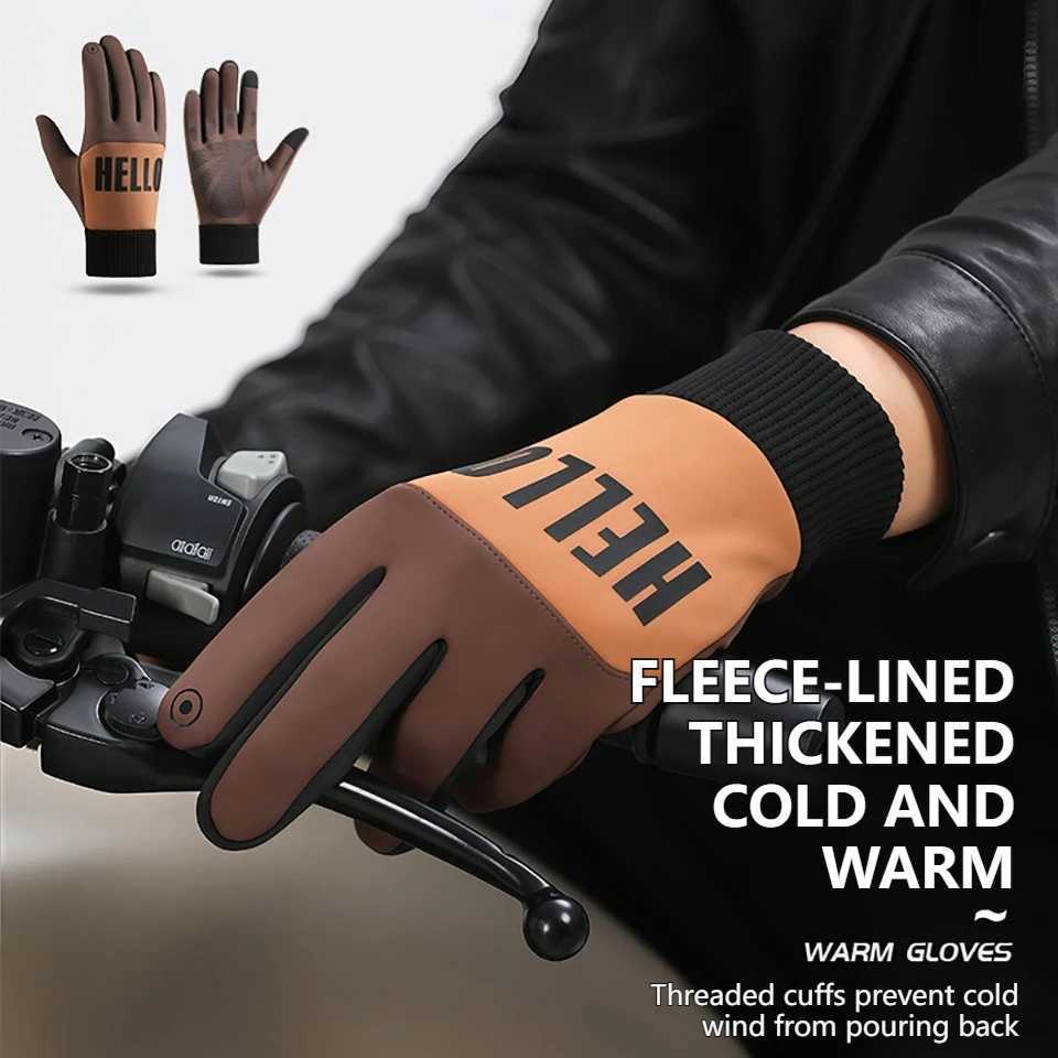 GTUBIKE Full Finger Touchscreen Cycling Motocycle Gloves Waterproof Antislip Plush Thermal Ski Bicycle Camping Gloves J251029
