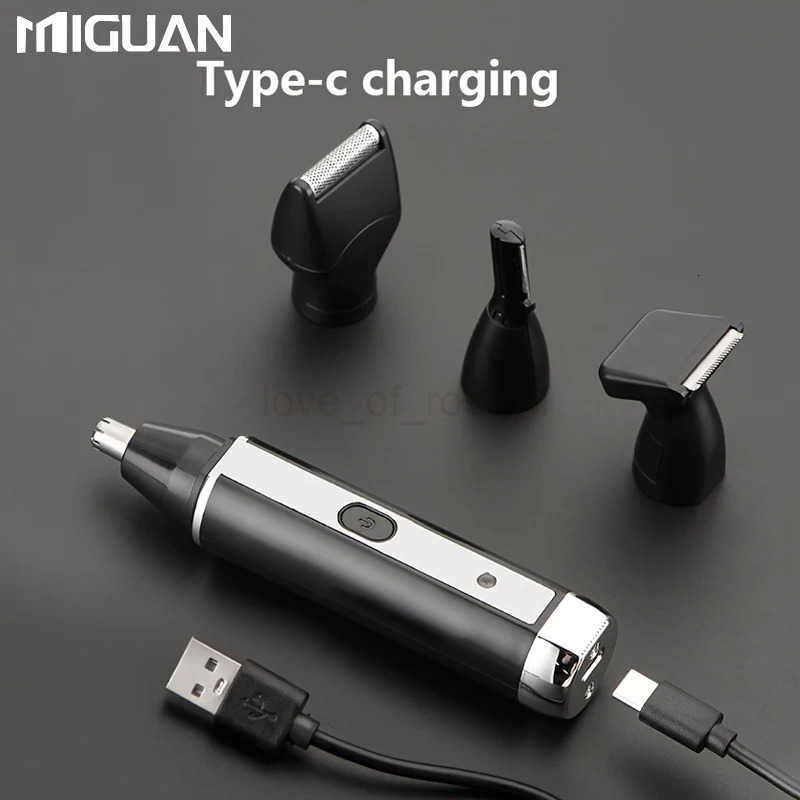 4in1 Professional Grooming Kit USB Rechargeable Nose Ear Hair Trimmer Beard and Eyebrow Razor MenS Personal Care Tools Z251030