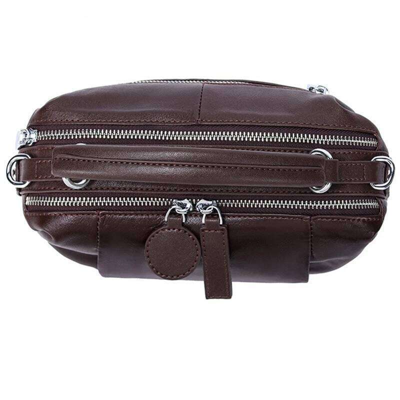 Nesitu High Quality Vintage Black Brown Coffee Full Grain Genuine Leather Women Handbag Shoulder Messenger Bag Phone Purse M2701