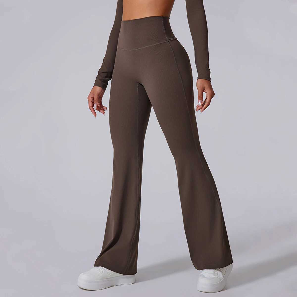 High Waisted Hip Lifting Yoga Pants Women FallWinter Collection Gym Sports Flared Tight Training Pants for Female Latin Dance J251030