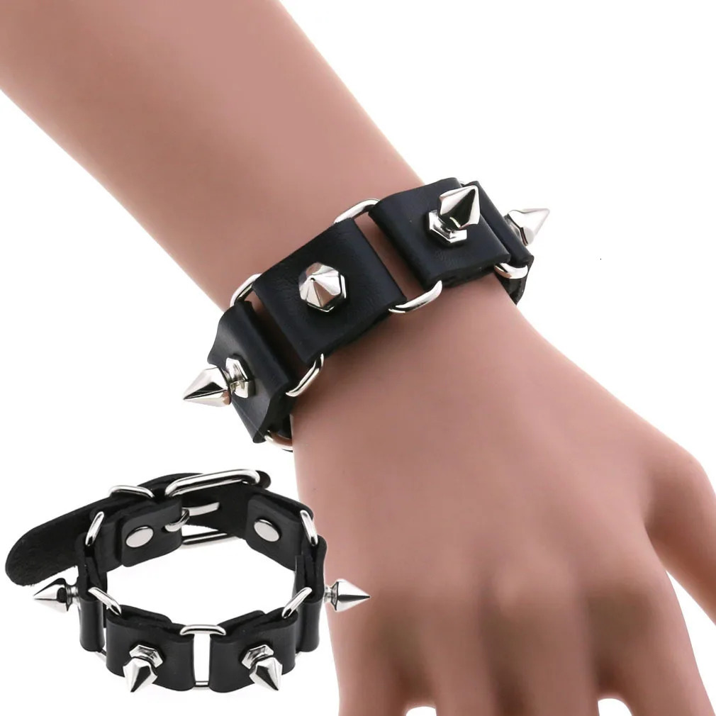 Hip Hop Rock PU Leather Bracelet Men and Women Punk Spikes Rivets Skull Heart Cross Creative Party Bracelet Jewelry Accessories 251028