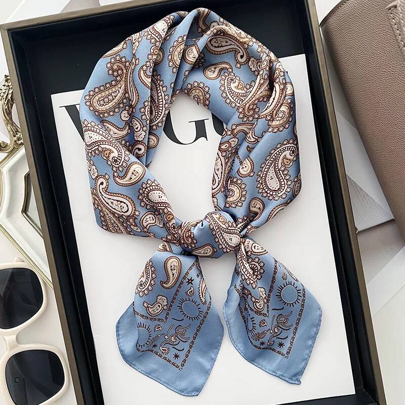 Paisley Cashew Print 70*70cm Silk Square Scarf Women Neck Tie Soft Satin Neckerchief Female Foulard Headband Hijab Decorate Hand ddmynov