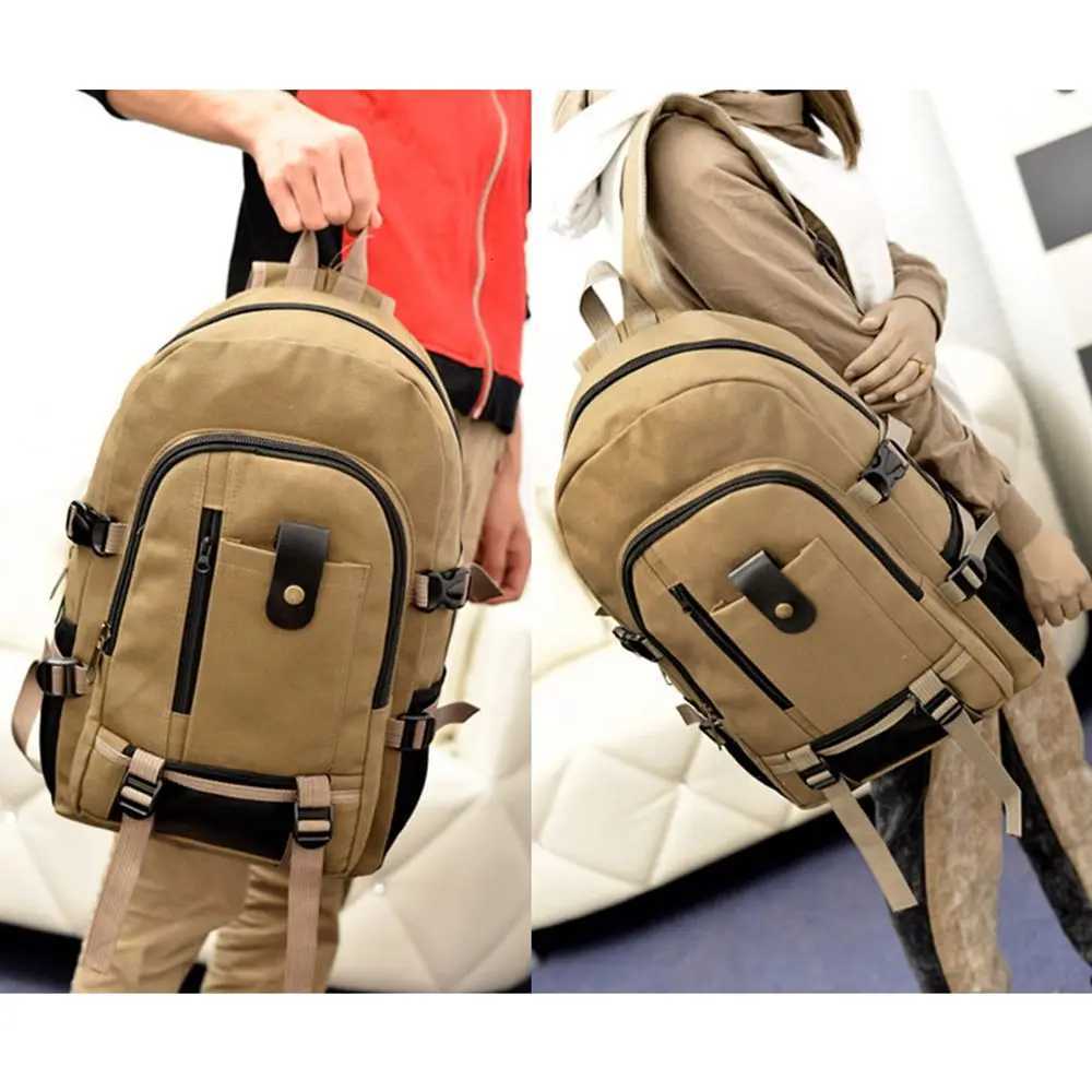 Men Women Vintage Canvas Backpack Rucksack Travel Sport Schoolbag Laptop Outdoor Camping Hiking Bag H251029
