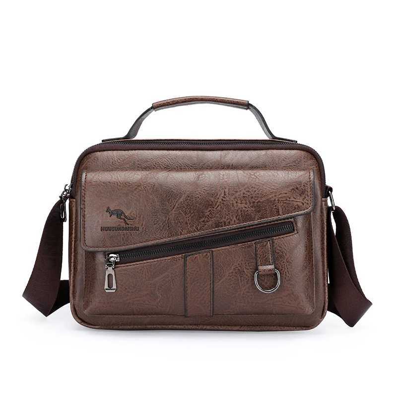 Kangaroo Brand Men Shoder Bag Leather Messenger Bag For Men Off Business Briefcase Small Handbag M Crossbody Side Bags Y251011