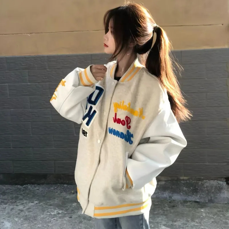 2025 American High Street Mao Jinxiu Alphabet Baseball Uniform Jacket Female Y2K Gothic Harajuku Trend Couple Jacket 251029