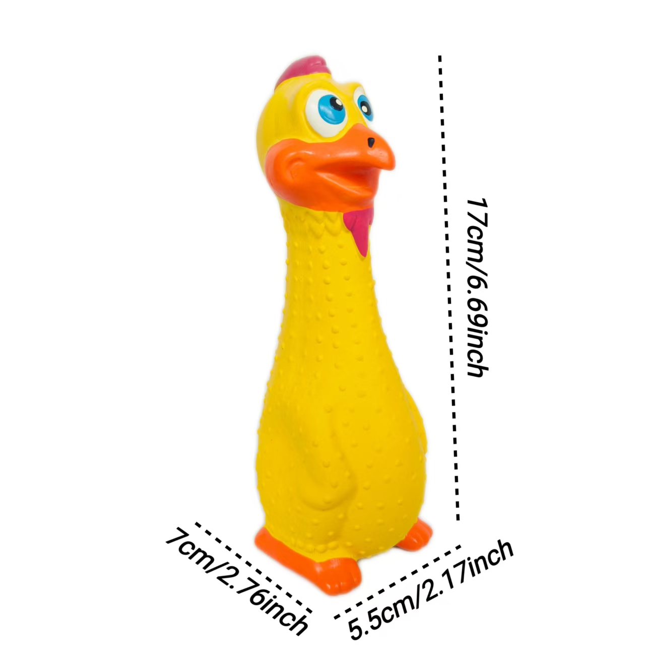 Latex Chewy Squeaky Dog Toy Interactive Soft Rubber Screaming Standing Chicken Shaped Dog Toy for Medium Dogs 3pcs/Pack