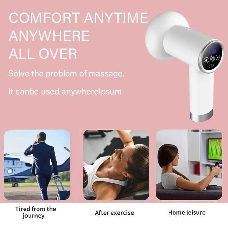 Massage Gun Wireless Charging Fat Pushing Machine Handheld Portable Massage Stick Neck Waist Shoulder Kneading Pink White J251030