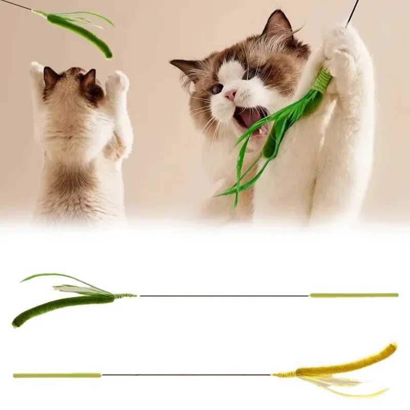 Cat and Dog Grass Chew Toy Teaser Stick Natural Bite Resistant Dental Teeth Cleaning Self Soothing Play Durable Pet Toys Cat Tea S251029{category}
