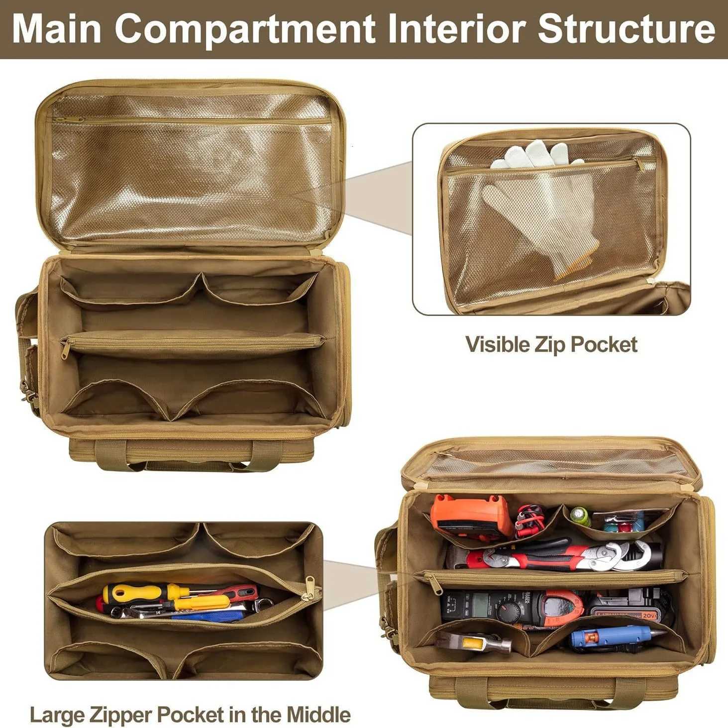 14inch heavyduty tool bag tool storage bag multifunctional work handbagf or Mechanic Electrician Carpenter Builder Plumber H251029