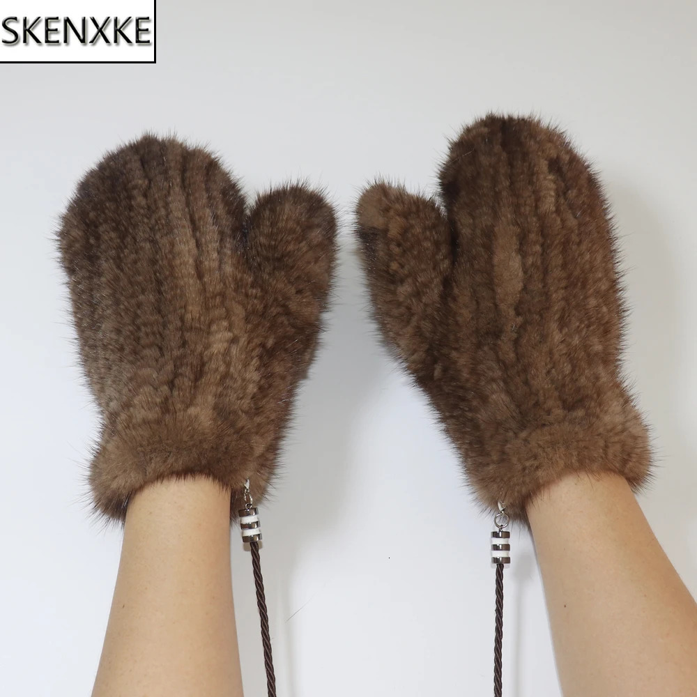 2025 Knitted 100 Natural Mink Fur Gloves Women Winter Warm Good Elastic Mink Fur Mittens Russian Female Genuine Fur Glove 251028