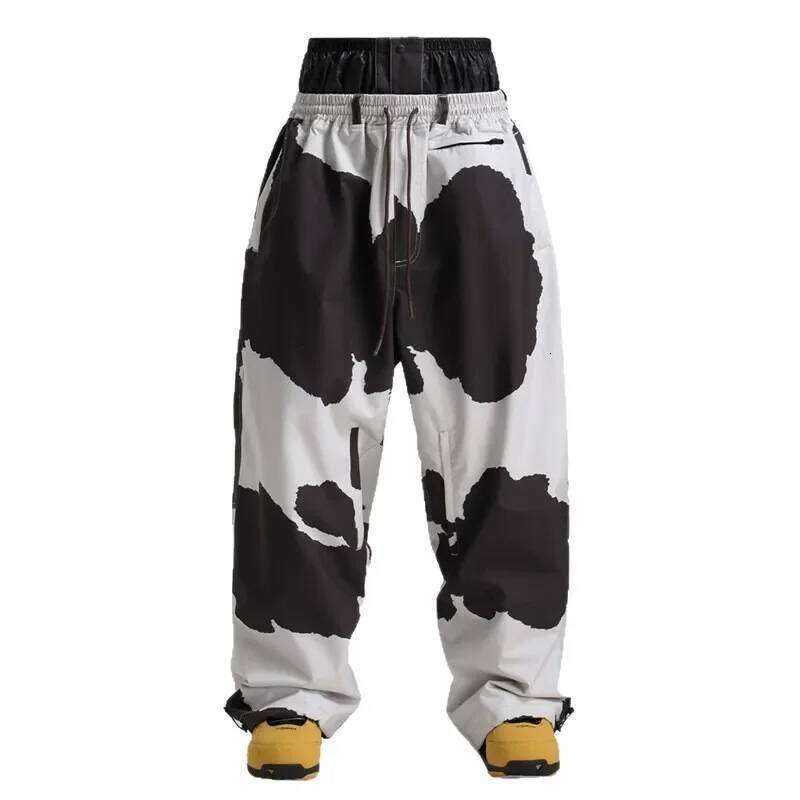 Men Baggy Windproof Solid Women Skiing Pants Waterproof Loose Hooded Ski Strides New Outdoor Sport Adult Breathable Trousers