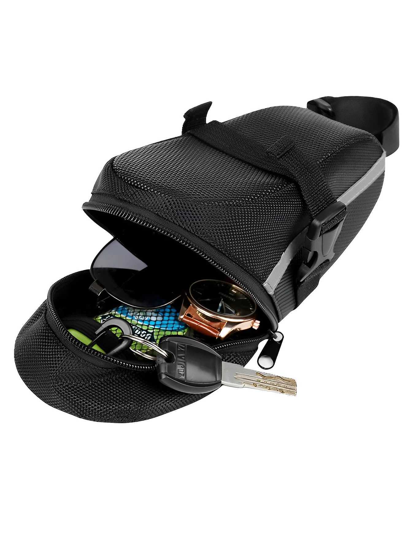 1 Pc Bicycle Saddle Bag Mountain Bike Tail Bag Bicycle Cushion Bag Folding Tail Bag Storage Bag Cycling Equipment Accessories H251029