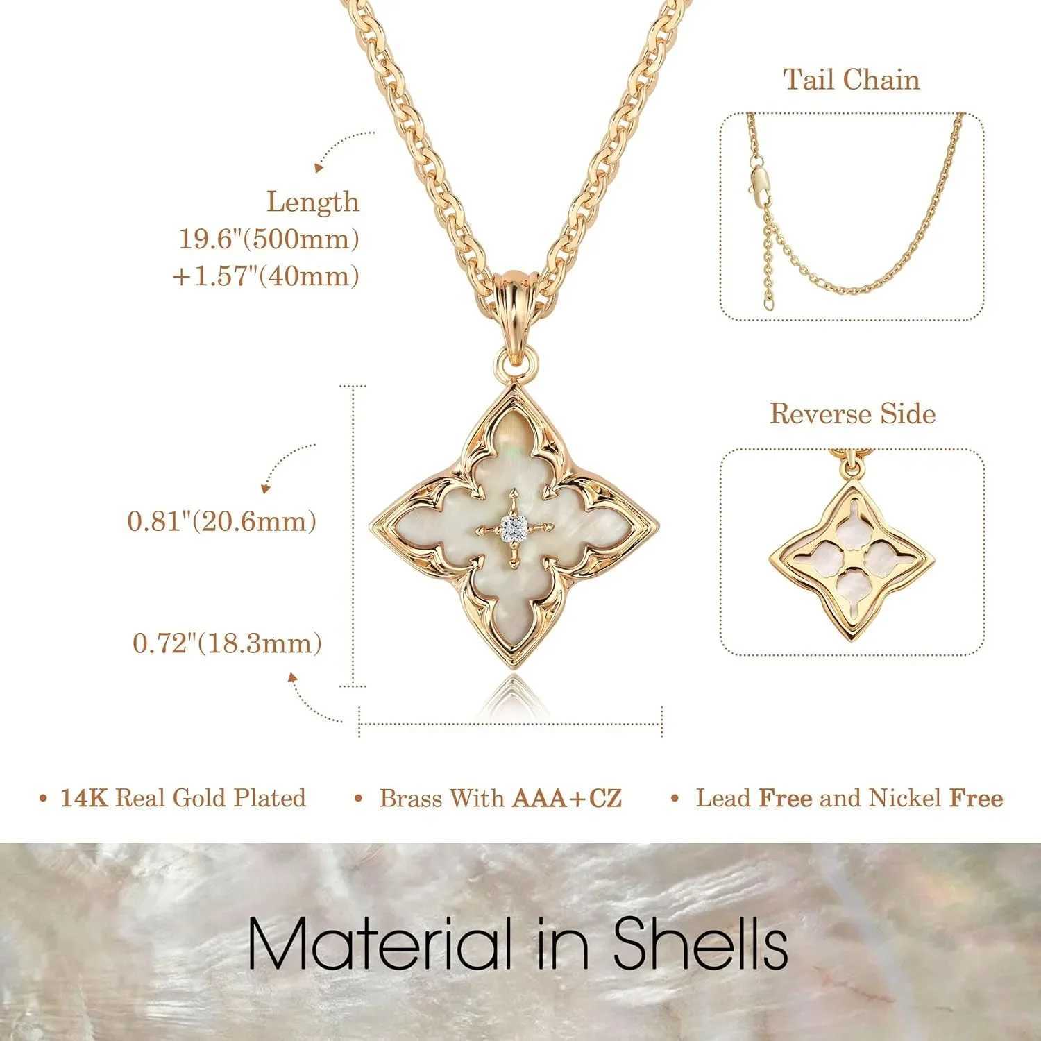 Necklace for Women Dainty Gold Plated CZ Pendant Necklace Adjustable Chain Pendant Necklaces for Women JewelryXJ251030