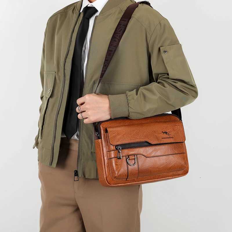 Luxury Brand Mens Crossbody Shoder Bag For Husband Gift PU Leather Men Off Tote Business Messenger Side Bag M Handbags Y251011
